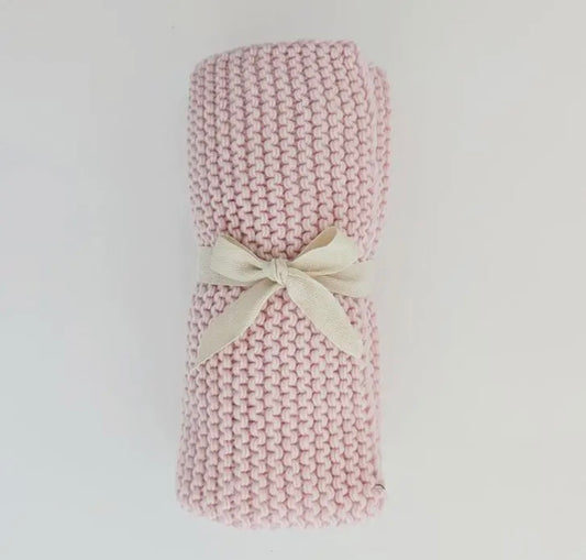 Blush Stitch Knit Blanket